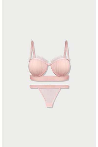 Dominant Set sutien cu susținere cu detaliu din tul