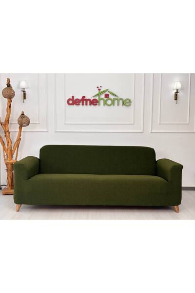 Defne Home Jakarlı Düz Desen 3-3-1-1 Lastikli Kanepe Örtüsü | Lastikli Koltuk Örtüsü | Koltuk Kılıfı Takımı