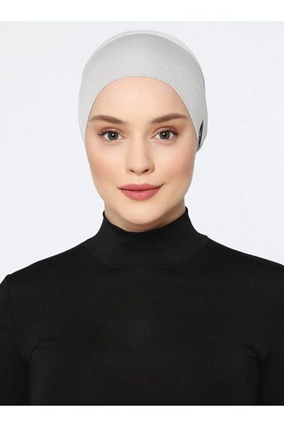 Ecardin Light GrAY Women's Sports cAp - HijAb Swimmer, SeA And BeAch Swimming cAp