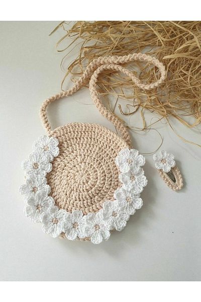 AFRALYAHOME Set geantă decorativă din tricot și cataramă pentru fetiță/copil