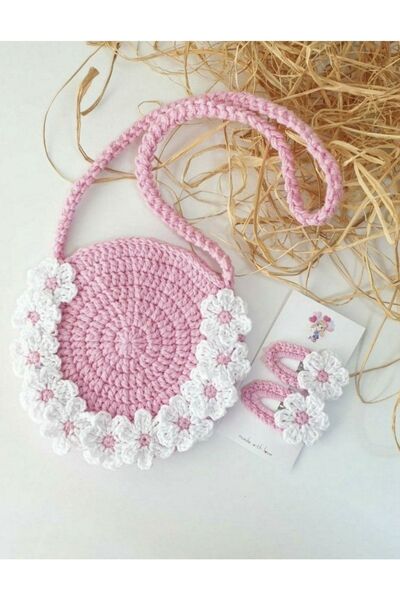 afralya home Baby GirlKid Набір декоративних сумок та пряжок до сумочки Orgu