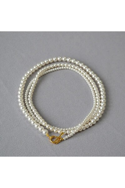 MODAMAYS 3'Lü inci kadın kolye