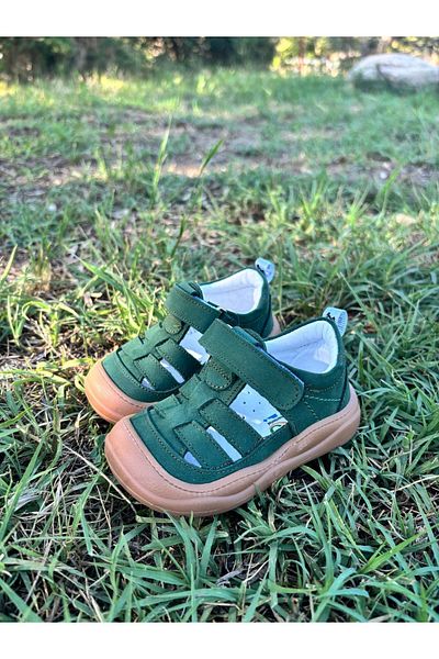 NİNO BEBE Nino Genuine Leather First Step Gun Orthopoedic Shoes for Baby Boy