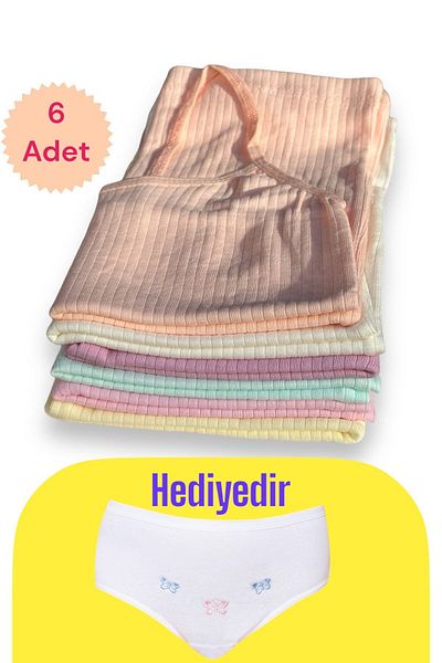 Katmirra 6-piece Set with Ribbed Girl's Athlete and Panties Gift - Rope Strap