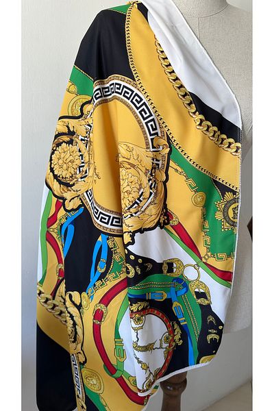 Glowear Atelier Black and Yellow Mixed Patterned Pareo