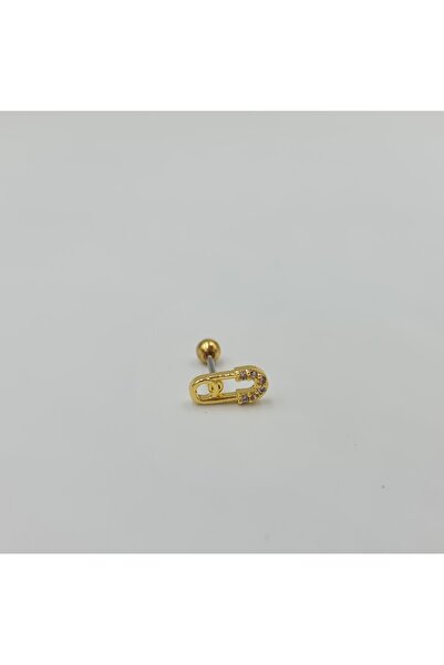 SE Jewellery Çengelli İğne Detaylı Cerrahi Çelik Küpe Tragus Helix Kıkırdak Piercing