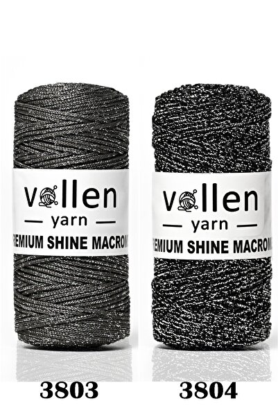 vollen yarn Premium simli 100Gr/150M polyester makrome çanta ipi , supla ipi, bileklik ipi