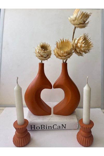 BLANJ Hugging Dear Tile Heart Vase and Candle Holder