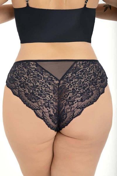 Cottonhill Large Size Transparent Lace Bikini Briefs - Chain Detailed, 3-pack