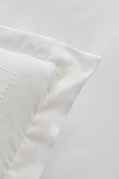 Karaca Home Σετ Παπλωματοθήκη King Size Felves 100% Βαμβάκι Λευκό