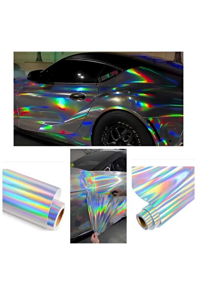 ESEMİZ قوس قزح قوس قزح الهولوغرام مركبة دراجة نارية القشرة - 152 سم × 2 متر