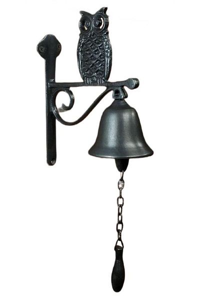 TNÇR Antique Bronze Door Bell Owl Oxide G-35