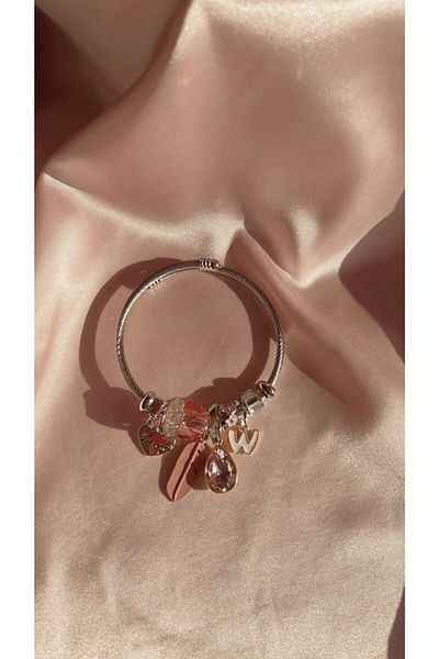 CLARİS Lovely Heart Charm Steel Bracelet