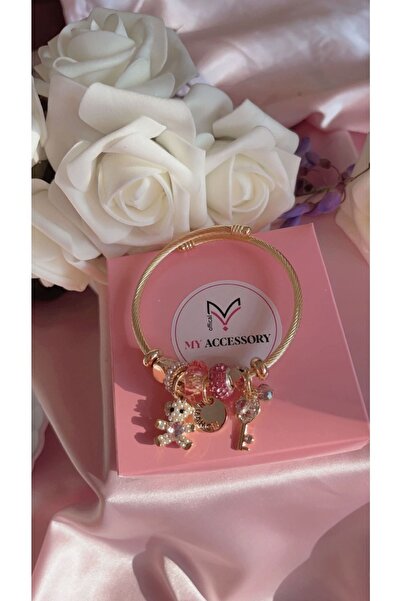 CLARİS Ayıcık Figürlü Çelik Charm  Bileklik