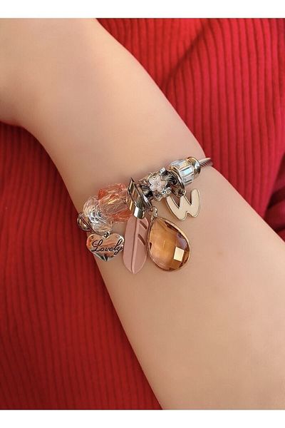 CLARİS Lovely Heart Charm Steel Bracelet