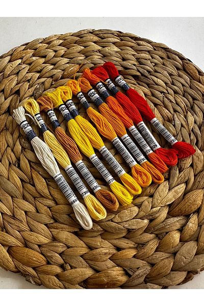 Puppets Muline 10 Colors Yellow - Etamine, Cross Stitch and Tapestry Thread Set