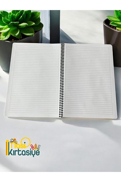 Nasip Kırtasiye A4 Size Light Blue Plastic Closed 72 Sheets Line Notebook