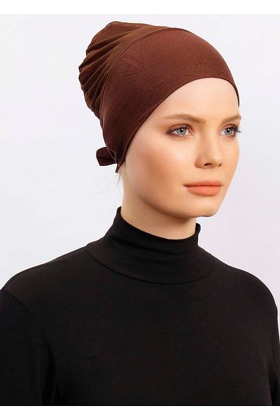 Ecardin Clima FiT BonnET - Non-swEaT TullE WomEn's Hijab BonnET, Scarf and Shawl BonnET - Brown