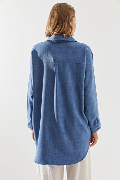 Bianco Lucci Vzorovaná vyšívaná flitrovaná oversize dámská košile - 5932 60251476