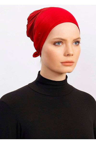 Ecardin Clima FiT BonneT - Women's Hijab Turban, Tulle and AnTi-sweaT - Red