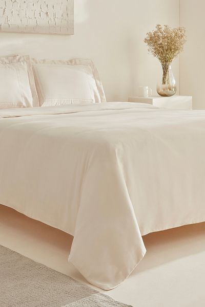 Karaca Home White Collection Felves, Set cuvertură de pilotă 100% bumbac turcesc, King Size, Bej
