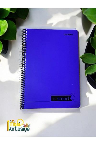 Nasip Kırtasiye Purple A4 Size Spiral School Notebook - 72 Sheets Checkered Plastic Cover