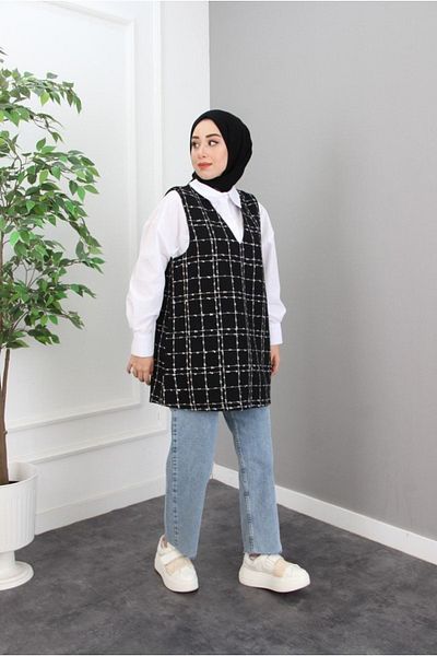 CNG MODA Women's Hijab Tweed Sweater