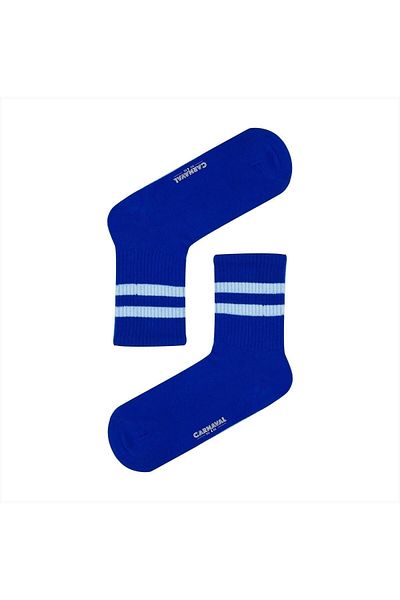 CARNAVAL SOCKS Синьо-бели раирани шарени цветни спортни чорапи