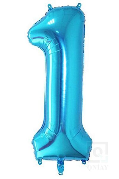 BAL10 DÜNYASI Foil Balloon 34 Inch 80 cm 1 Number Blue