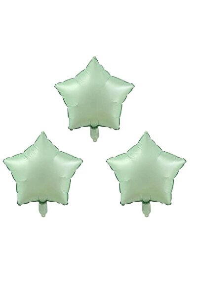 BAL10 DÜNYASI بالون فويل ستار لون أخضر مائي 45 سم 3 قطع