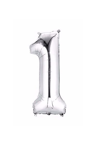 BAL10 DÜNYASI 34" 76-80 Cm ( 1 ) One Number Foil Balloon Silver