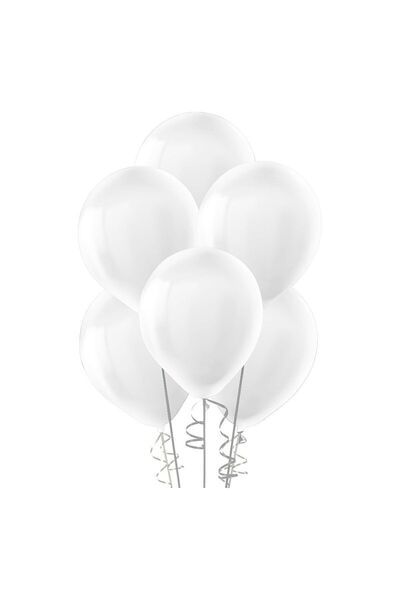 BAL10 DÜNYASI White Pastel Balloon 10 Pieces