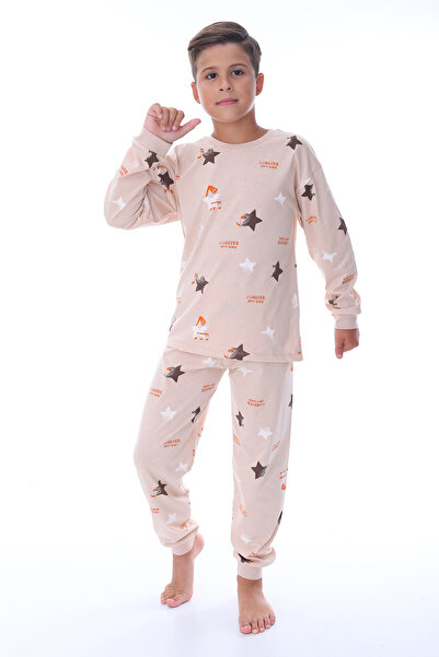 ZUZUNGA Beige Unisex Pajama Set - Star Note Patterned
