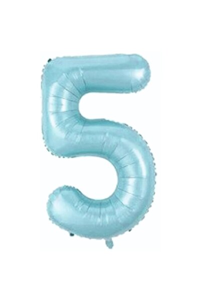 BAL10 DÜNYASI بالون فويل أزرق فاتح 80 سم - 5 أرقام ملونة