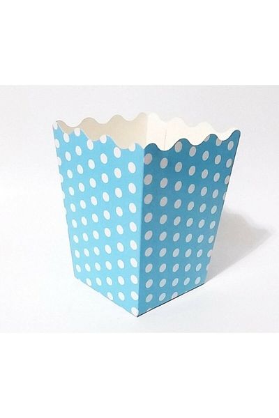 BAL10 DÜNYASI Blue Polka Dot Popcorn Box