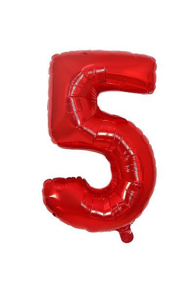 BAL10 DÜNYASI Foil Balloon Red Number 5 40 Inch 100 Cm