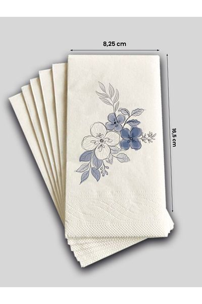 Ake Kağıt 33x33 cm Flower Patterned Presentation Napkin - 100 Pieces