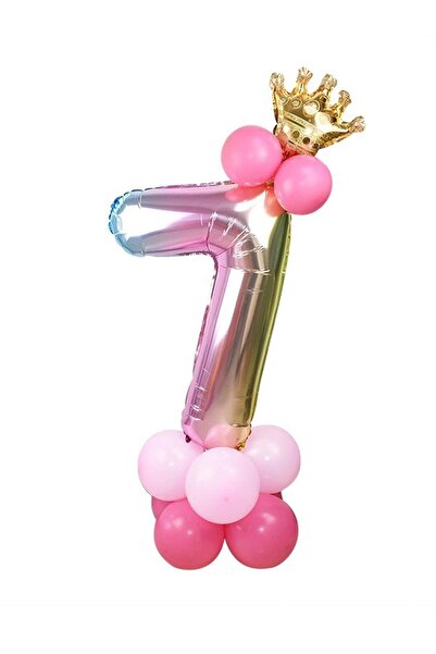 BAL10 DÜNYASI 7 Years Old Rainbow Colors Number Balloon 7 Number Balloon with...