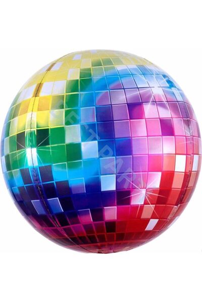 BAL10 DÜNYASI بالون رقائق كرة ديسكو ملون مقاس 55 سم