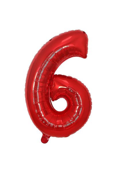 BAL10 DÜNYASI Foil Balloon Red Number 6 40 Inch 100 Cm