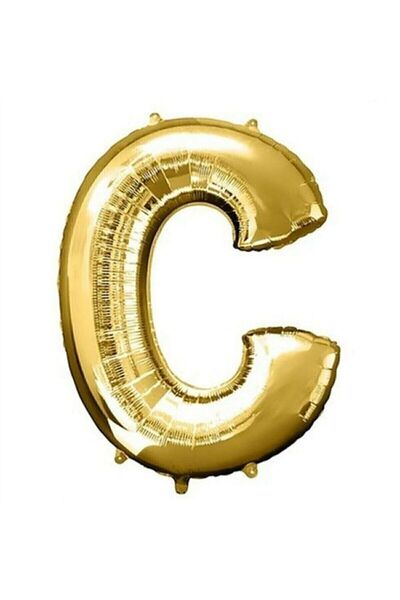 BAL10 DÜNYASI بالون فويل مقاس 16 بوصة مقاس 40 سم لون ذهبي حرف ''c''