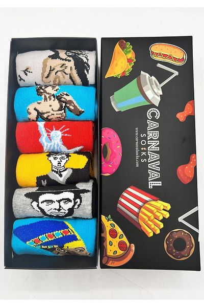 CARNAVAL SOCKS Комплект от 6 чорапа с шарки Art and Artist