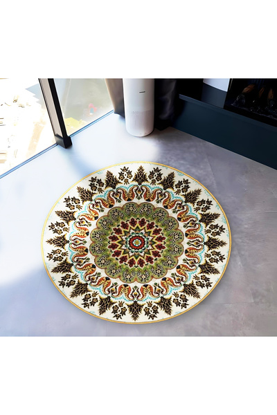 Rugs Modern Halı Mira Round Multicolor Antique Pattern Detailed Woven Base Mo...