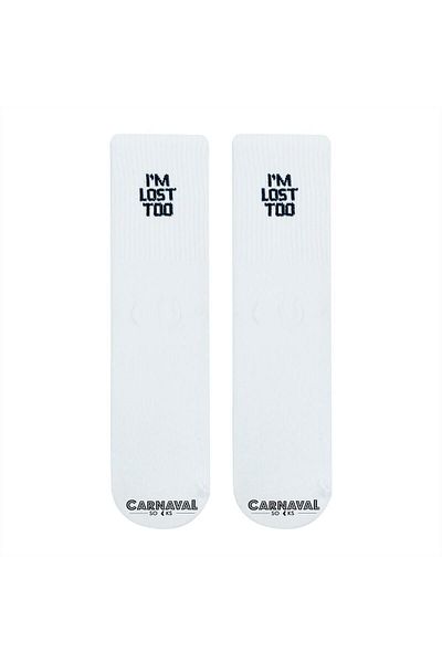 CARNAVAL SOCKS Μην με ακολουθείς, είμαι πολύ χαμένος Γραπτές πολύχρωμες αθλητικές κάλτσες με σχέδια