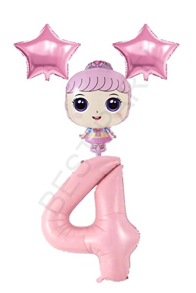 BEST PARTİ DOĞUM GÜNÜ PARTİ SÜSLERİ PinK Number and Star Foil Balloon Set for...