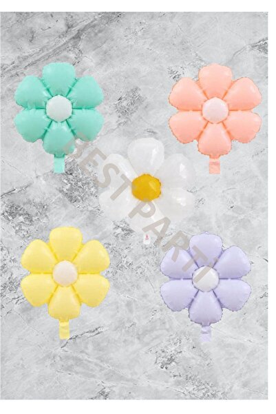 BAL10 DÜNYASI 5-Piece Mixed Daisy Foil Balloon Set