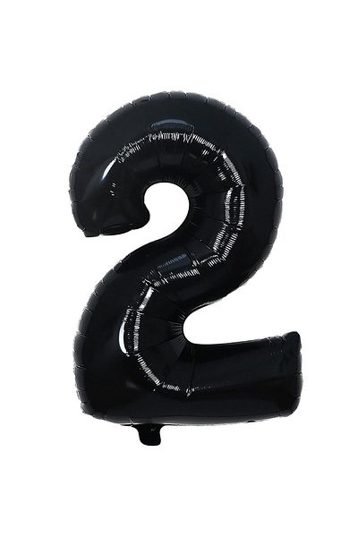 BAL10 DÜNYASI Foil Balloon Black Number 2 34 Inch 80 Cm