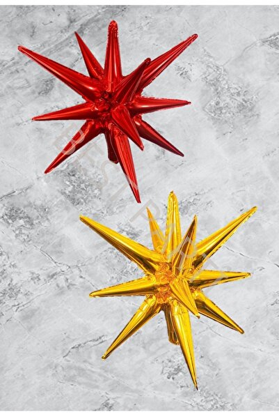 BAL10 DÜNYASI مجموعة بالونات من رقائق النجوم القطبية باللون الأحمر والذهبي