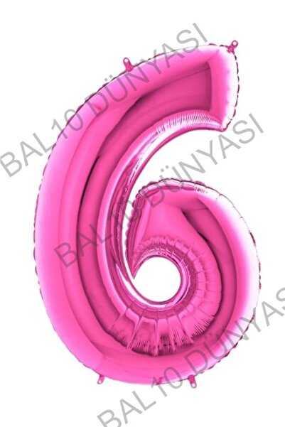 BAL10 DÜNYASI بالون رقم فويل وردي فوشيا 100 سم 6