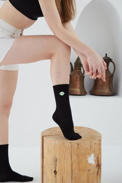 CARNAVAL SOCKS Бродирани цветни спортни чорапи с шарка на планетата